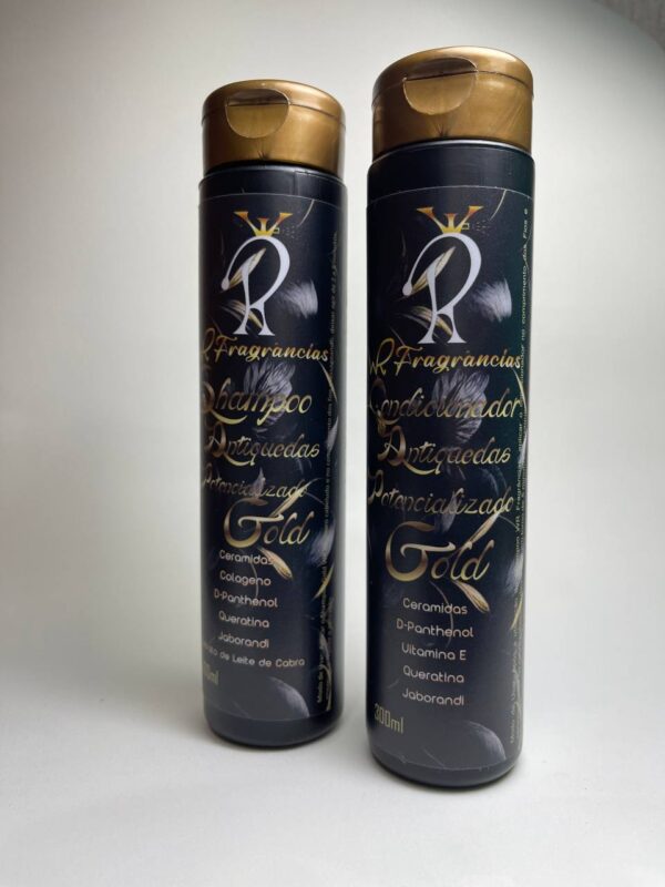 Shampoo e Condicionador AntiQuedas Potencializado GOLD 300ml