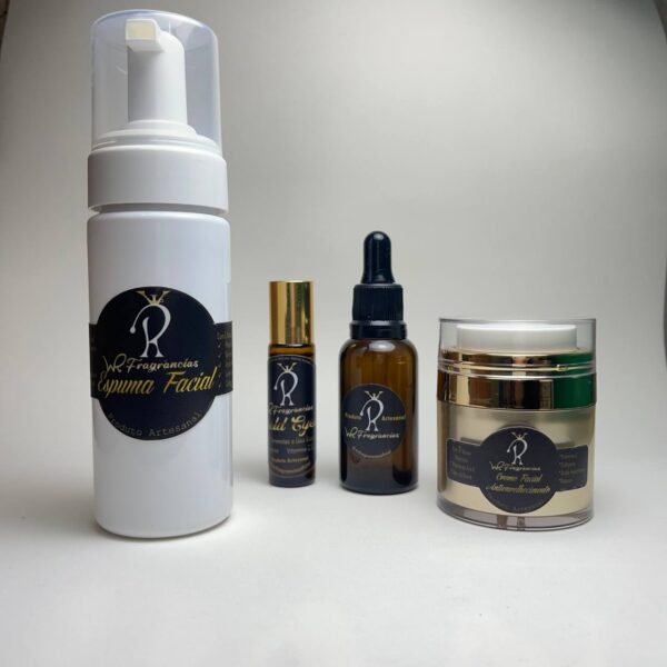 Kit Completo Facial - Espuma, GOLD Eyes, Sérum Facial, Creme Facial GOLD